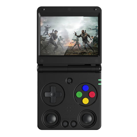 AMPOWN RG34XXSP 3.4 Inch IPS Screen Retro Handheld Game Console Foldable Wireless Gamepad, with 64G TF Card