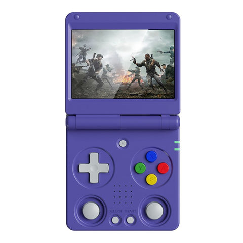 AMPOWN RG34XXSP 3.4 Inch IPS Screen Retro Handheld Game Console Foldable Wireless Gamepad, with 64G TF Card