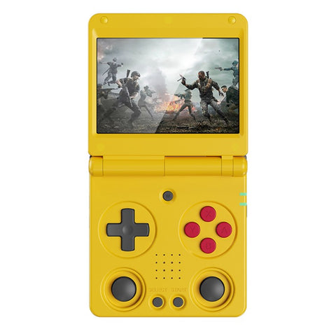 AMPOWN RG34XXSP 3.4 Inch IPS Screen Retro Handheld Game Console Foldable Wireless Gamepad, with 64G + 128G TF Card
