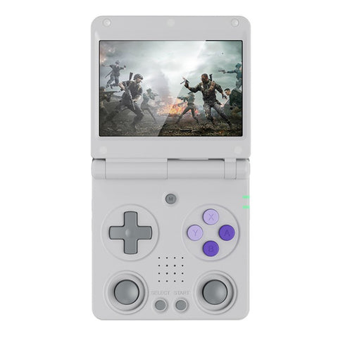 AMPOWN RG34XXSP 3.4 Inch IPS Screen Retro Handheld Game Console Foldable Wireless Gamepad, with 64G + 256G TF Card