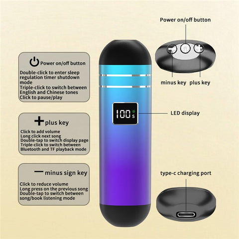 QY09 Bone Conduction Speaker with 32GB TF Card Mini Wireless Audio Device BT Sleep Aid for Bedroom / Dorm / Office