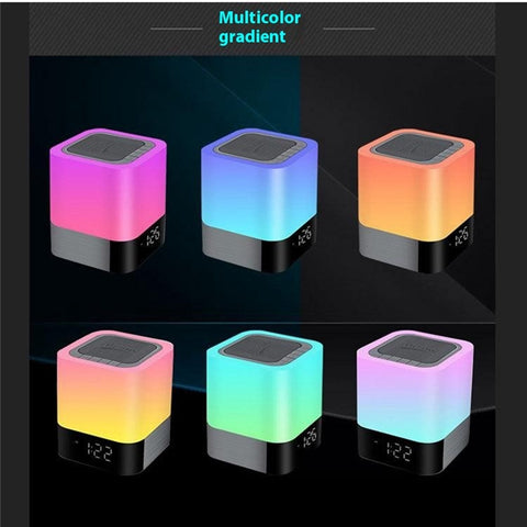MUSKY DY28P 3 Level LED Lighting Bluetooth-Compatible Speaker Touch Control Night Light with Alarm Clock