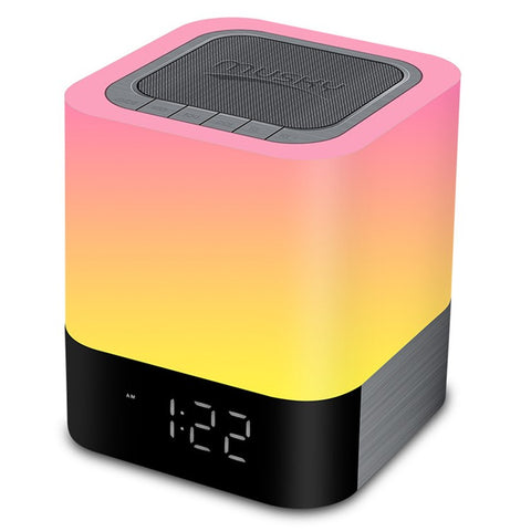 MUSKY DY28P 3 Level LED Lighting Bluetooth-Compatible Speaker Touch Control Night Light with Alarm Clock