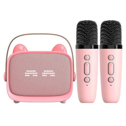 T99 Children Karaoke Speaker with Dual Microphone Multi Light Modes Bluetooth-Compatible Audio System