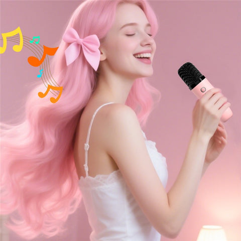 T99 Children Karaoke Speaker with Dual Microphone Multi Light Modes Bluetooth-Compatible Audio System