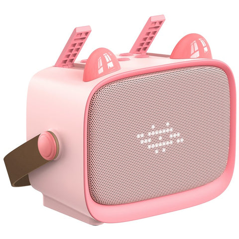 T99 Children Karaoke Speaker with Dual Microphone Multi Light Modes Bluetooth-Compatible Audio System