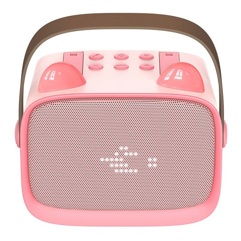 T99 Children Karaoke Speaker with Dual Microphone Multi Light Modes Bluetooth-Compatible Audio System