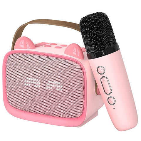 T99 Children Karaoke Speaker with Single Microphone Multi Light Modes Bluetooth-Compatible Audio System