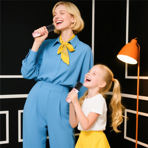 T99 Children Karaoke Speaker with Single Microphone Multi Light Modes Bluetooth-Compatible Audio System