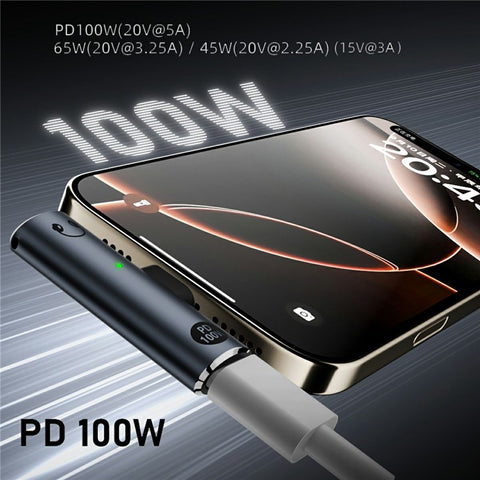 UC-075-PD Type-C to 3.5mm Audio DAC AUX Music + 100W PD Power CS201 Chip Adapter for Laptop Tablet Phone