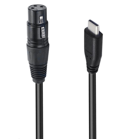 JUNSUNMAY 1m Type-C Male to XLR Male Cable Microphone Audio Adapter for Mobile Phones  /  Tablets  /  Laptops  /  Computers
