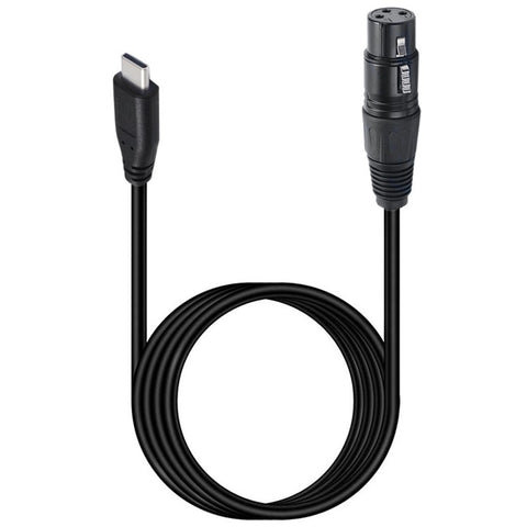 JUNSUNMAY 1m Type-C Male to XLR Male Cable Microphone Audio Adapter for Mobile Phones  /  Tablets  /  Laptops  /  Computers