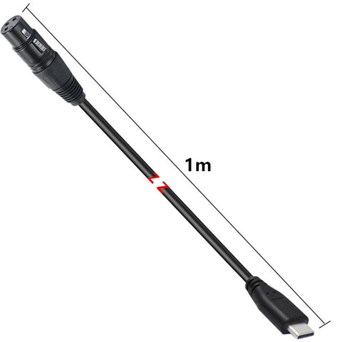 JUNSUNMAY 1m Type-C Male to XLR Male Cable Microphone Audio Adapter for Mobile Phones  /  Tablets  /  Laptops  /  Computers