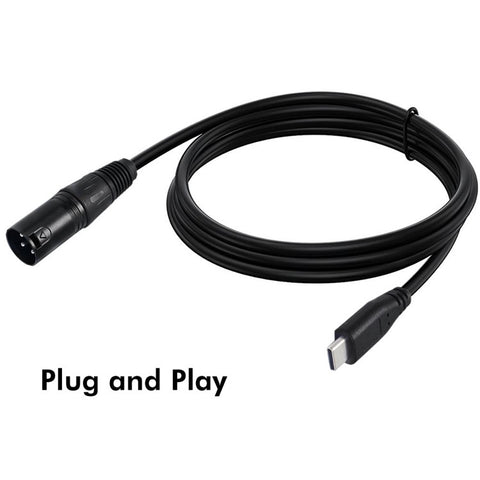 JUNSUNMAY 1m Type-C Male to Female XLR Microphone Audio Cable Adapter for Mobile Phone / Tablet / Laptop