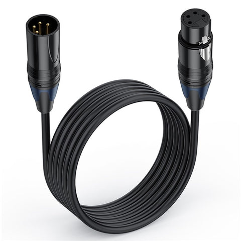 JUNSUNMAY 5m XLR Cable 4-Pin Male to Female Audio Adapter Extension Cord for Video Cameras / Stage Lights / Mixers
