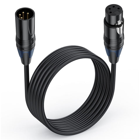 JUNSUNMAY 10m XLR Cable 4-Pin Male to Female Audio Adapter Extension Cord for Video Cameras / Stage Lights / Mixers