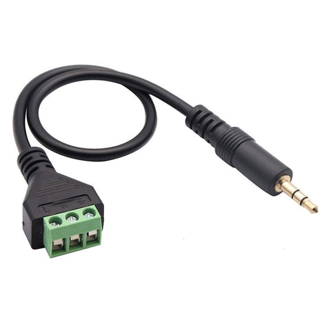 JUNSUNMAY Solder-Free 3.5mm Stereo Male to 3-Pole Terminal Audio Adapter Cable (Green)