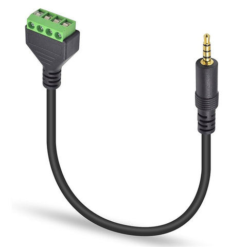 JUNSUNMAY 3.5mm Stereo Male to 4-Pole Terminal Block Audio Connector Cable Solderless Audio Cord (Green)