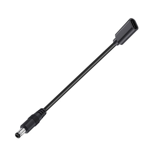 JUNSUNMAY 25cm Type-C Female to DC 5.5mm x 2.1mm Male Adapter Cable 5V 3A Power Extension Cord