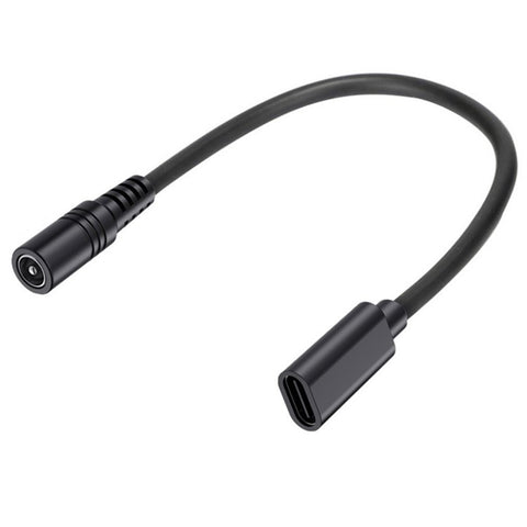 JUNSUNMAY 25cm Type-C Female to DC 5.5mm x 2.1mm Female Adapter Cable 5V 3A Power Extension Cord