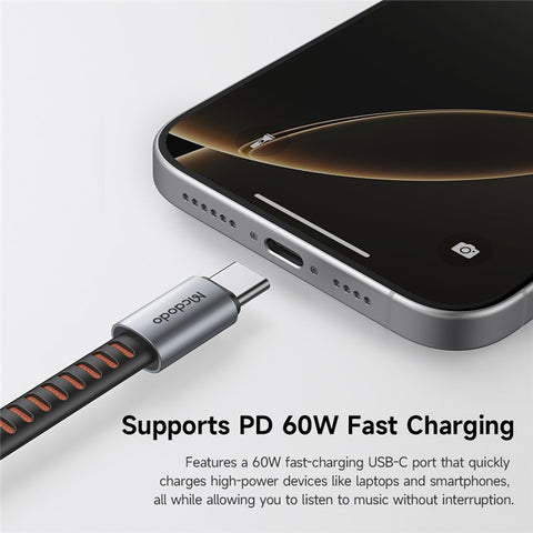 MCDODO CA-3370 MDD 2 in 1 Audio Adapter Cable USB-C to Dual USB-C Charging / Audio For Smartphones / Tablets