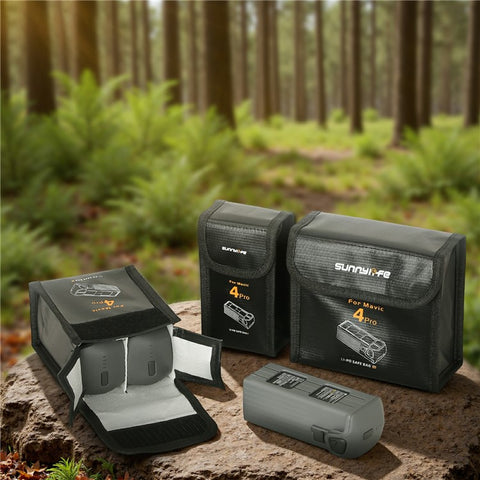SUNNYLIFE M4P-DC010 For DJI Mavic 4 Pro Battery Safety Bag Explosion-Proof Pouch for 2 Batteries