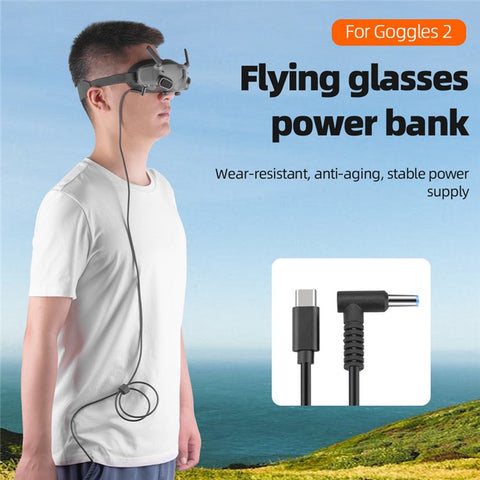 BRDRC DJI-9428 Power Supply Cable for DJI Goggles 2, Type-C Cable Goggles Glasses Power Cord