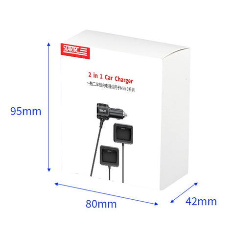 STARTRC 1124026 2-in-1 Car Charger for DJI Mini 4 Pro / Mini 3 / Mini 3 Pro Series Cigarette Lighter Charger