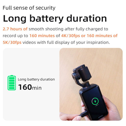 ORDRO M5 3 Axis Stabilizer Gimbal 3.5 Inch Rotating Screen Camcorder HD DV Travel Pocket Camera