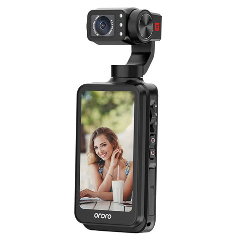 ORDRO M5 3 Axis Stabilizer Gimbal 3.5 Inch Rotating Screen Camcorder HD DV Travel Pocket Camera