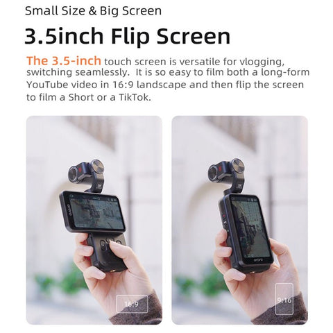 ORDRO M5 3 Axis Stabilizer Gimbal 3.5 Inch Rotating Screen Camcorder HD DV Travel Pocket Camera