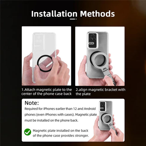 FLYMILE Magnetic Foldable Stand Phone Back Aluminum Alloy Horizontal / Vertical Support Bracket