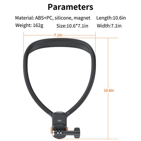 VRIG AC01 Magnetic Neck-Mount Holder for Claw Mini Action Camera Necklace Holder Bracket for Fishing, Biking, Vlogging