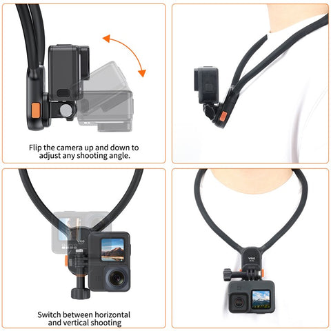 VRIG AC01 Magnetic Neck-Mount Holder for Claw Mini Action Camera Necklace Holder Bracket for Fishing, Biking, Vlogging