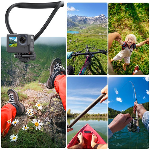 VRIG AC01 Magnetic Neck-Mount Holder for Claw Mini Action Camera Necklace Holder Bracket for Fishing, Biking, Vlogging