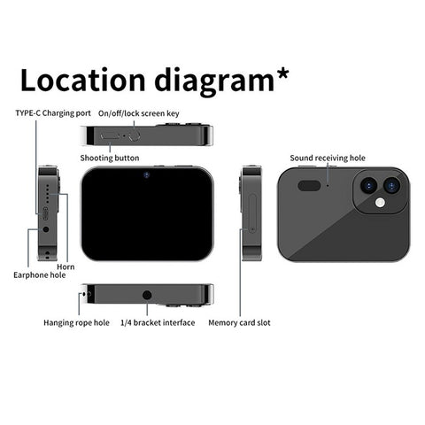 D6 3 Lens CCD Camera 4K Digital Camcorder Touchscreen Card Camera with 128GB Memory Card