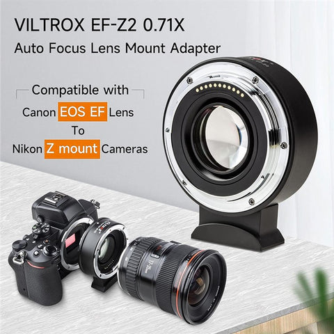 VILTROX EF-Z2 For Canon EF to Nikon Z Mount 0.71X Auto Focus Camera Lens Mount Adapter