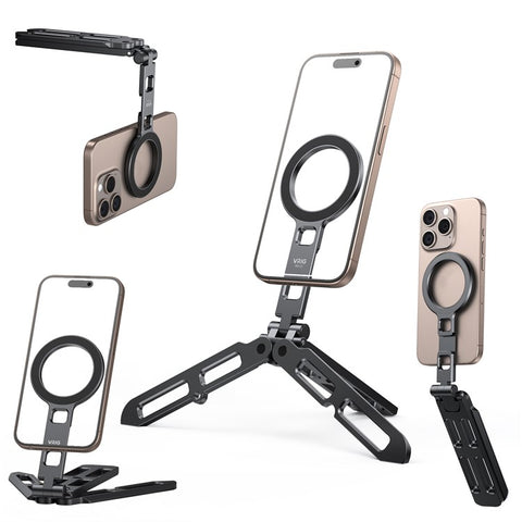 VRIG MG-21 Dual-Sided Magnetic Foldable Phone Stand Aluminum Alloy Portable Desktop Bracket