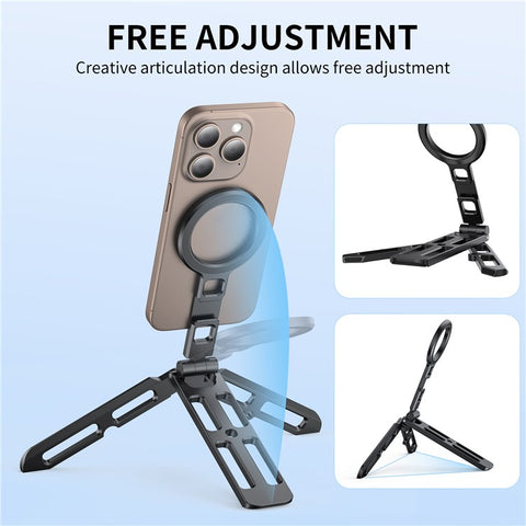 VRIG MG-21 Dual-Sided Magnetic Foldable Phone Stand Aluminum Alloy Portable Desktop Bracket