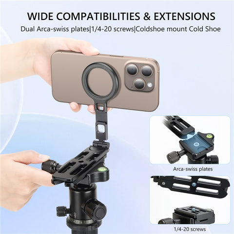 VRIG MG-21 Dual-Sided Magnetic Foldable Phone Stand Aluminum Alloy Portable Desktop Bracket