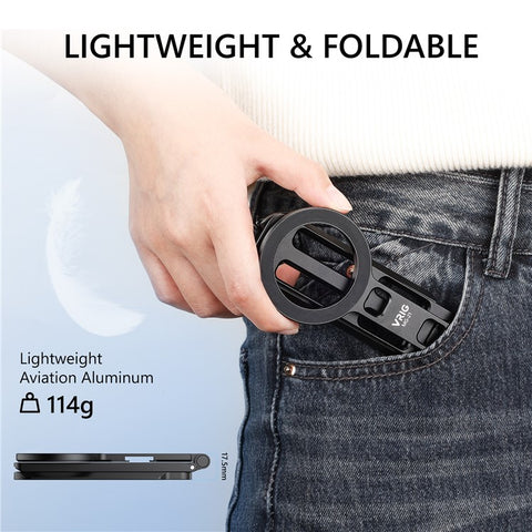VRIG MG-21 Dual-Sided Magnetic Foldable Phone Stand Aluminum Alloy Portable Desktop Bracket