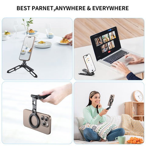 VRIG MG-21 Dual-Sided Magnetic Foldable Phone Stand Aluminum Alloy Portable Desktop Bracket