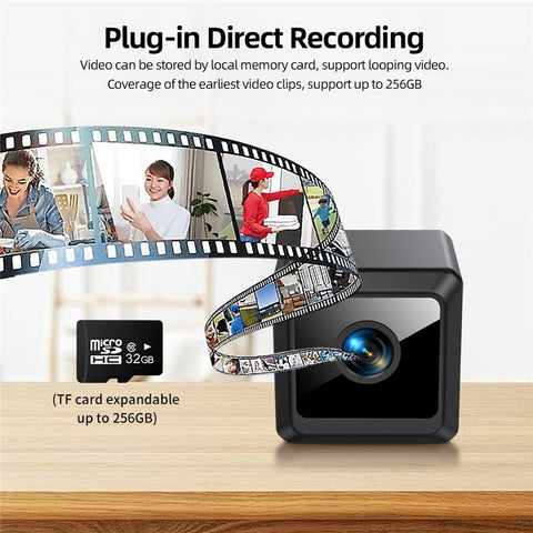 W02 1080P HD Security Camera 140 Degree Wide Angle Wireless Mini Surveillance Camera with 64GB TF Card