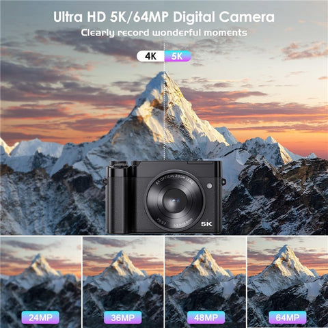 DC205X Dual Lens Camcorder High Definition Optical Zoom 5K Digital Camera Video Recorder