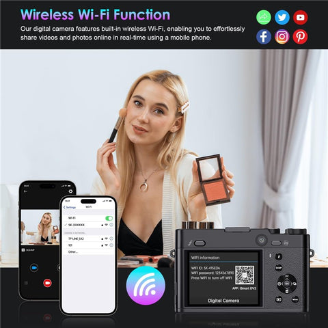 DC205X Dual Lens Camcorder High Definition Optical Zoom 5K Digital Camera Video Recorder