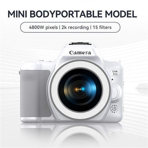 D11 Mini Digital Camera HD Video Recording DSLR Camera 48MP MAX with 64G Memory Card