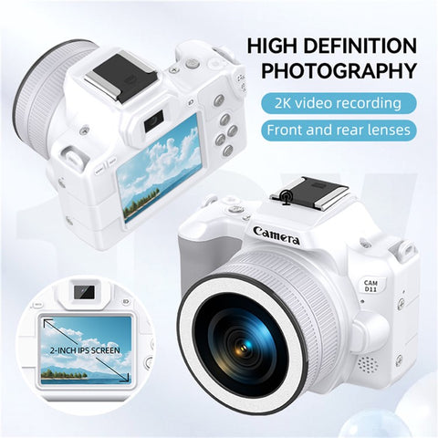 D11 Mini Digital Camera HD Video Recording DSLR Camera 48MP MAX with 64G Memory Card
