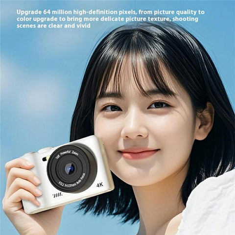 H8 3 Inch Flip Screen 48MP CCD Digital Camera 16X Digital Zoom 4K Video Recorder with 64G TF Card + Card Reader