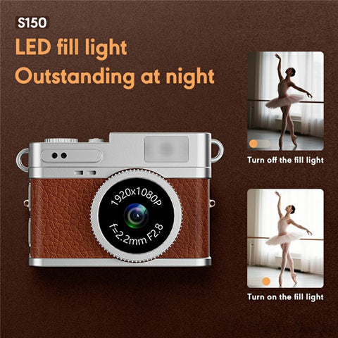 S150 Wearable Mini Camera 1080P HD Video 0.96 Inch IPS Display Necklace Pendant Retro Camera