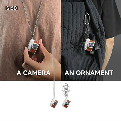 S150 Wearable Mini Camera 1080P HD Video 0.96 Inch IPS Display Necklace Pendant Retro Camera